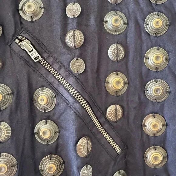 Free People Bohemian Retro Vintage Inspired Rare Corrie Coin Jacket SZ S - Picture 4 of 16